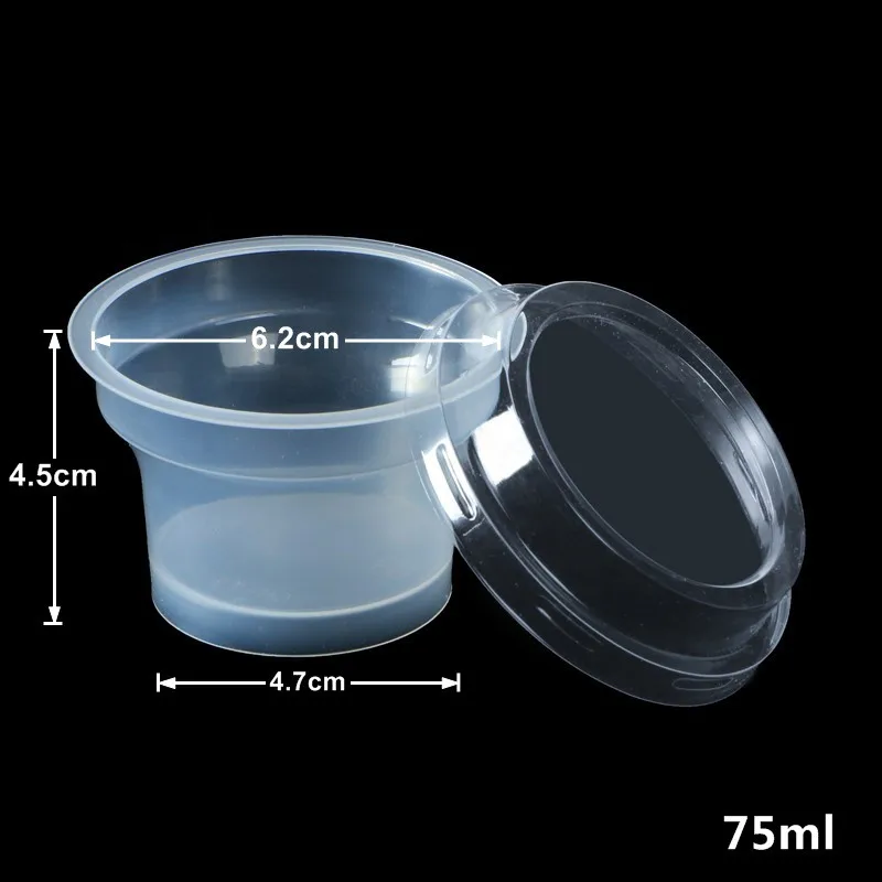 50 шт. 75 мл одноразовые пудинг стаканчик с крышкой для кубиков льда приготовления