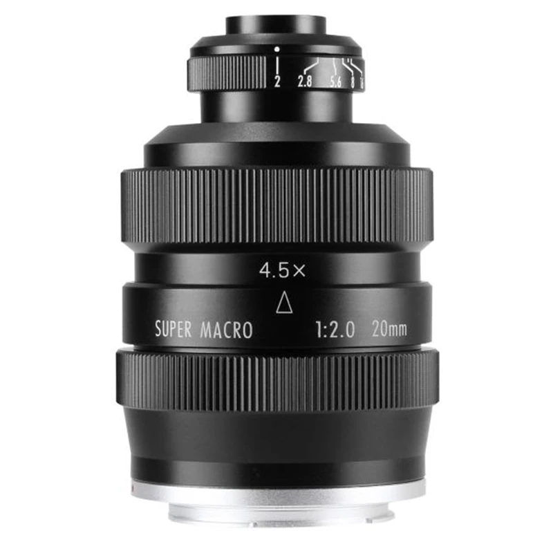 Zhongyi 20 мм f/2 4.5X супер макрообъектив для Canon EF EOS M Nikon F Sony E Pentax K M4/3 Fujifilm X Minolta A mount Macro |