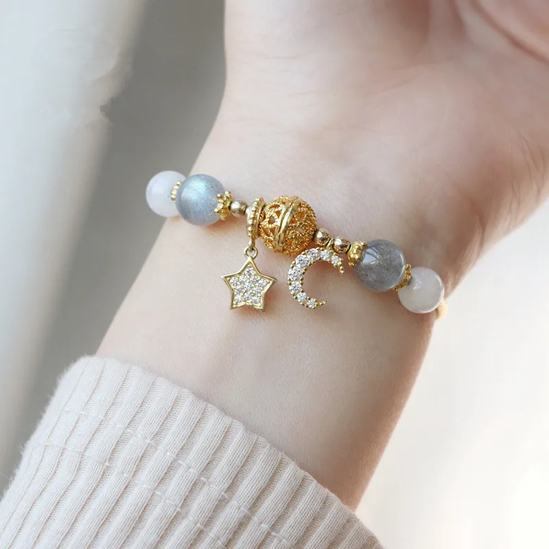 Женские браслеты из натурального камня ювелирные украшения серебра 925 пробы с