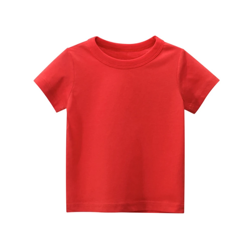 OEAK 2020 детская футболка для мальчиков и девочек летняя Однотонная топы малышей
