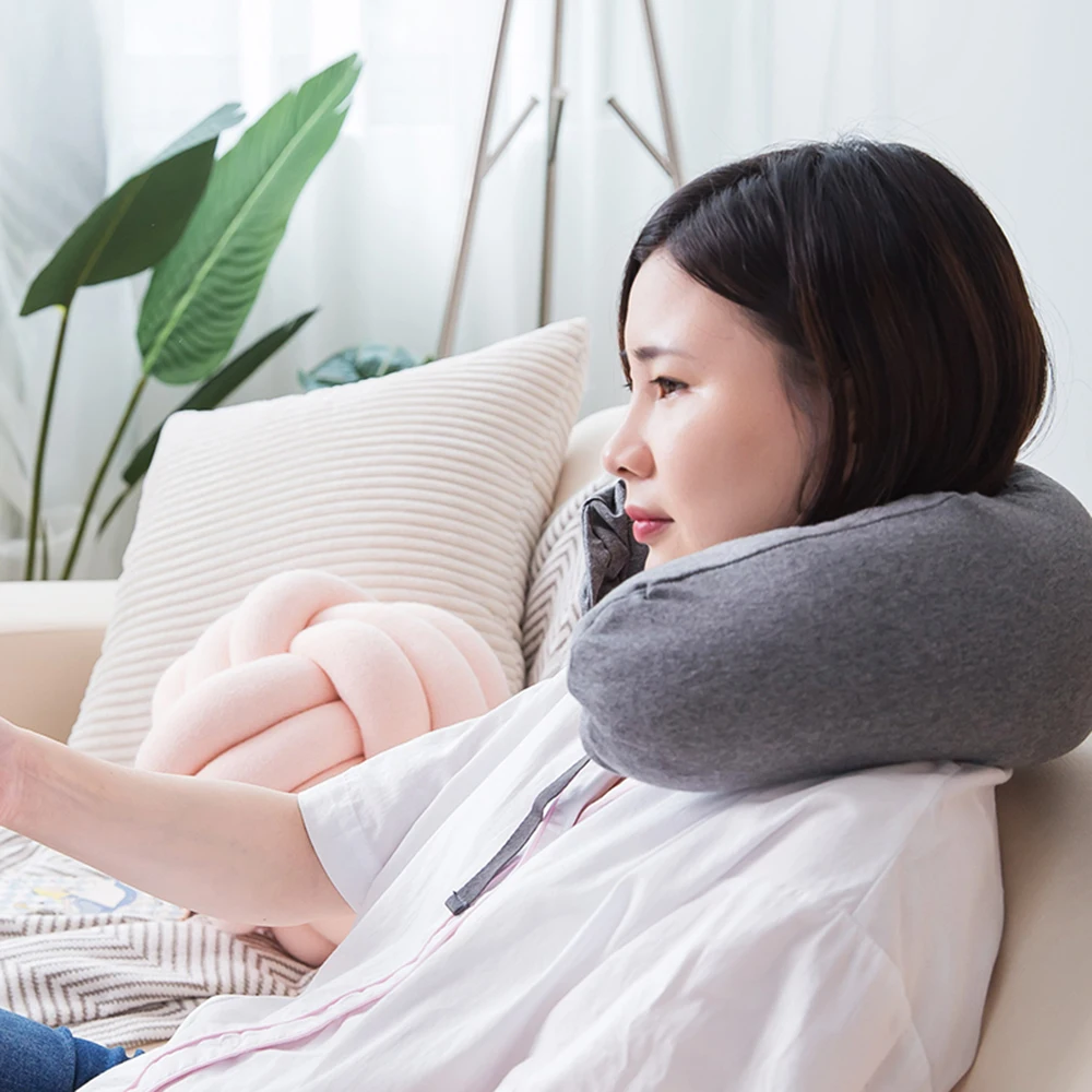 

Nusign Neck Pillow Particle Cotton Soft Slow Rebound Office Travel Pillow Solid Neck Cervical Healthcare Bedding Sleeping Rest