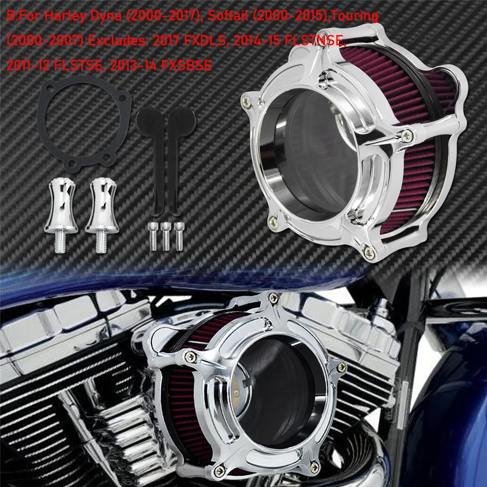 

Мотоцикл воздушный фильтр очиститель воздуха комплект CNC Впускная система хром для Harley Sportster Dyna Softail Touring 883 1200 Electra Glide