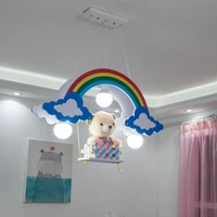 kindergarten lamp boy room airplane light girl bedroom rainbow bear cartoon lamp children room chandelier