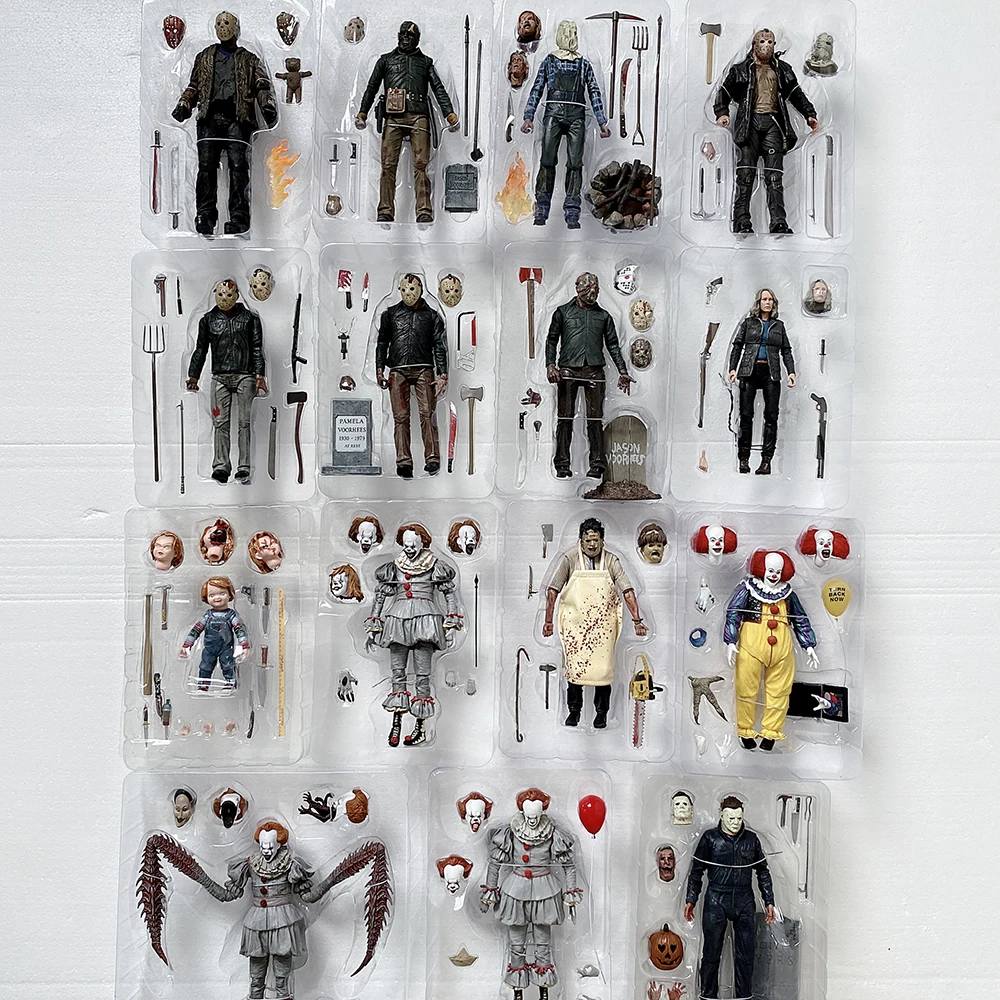 Экшн-фигурки NECA Pennywise Joker Джейсон вурхисс Чаки Фредди Майкл Майерс Техас маска на