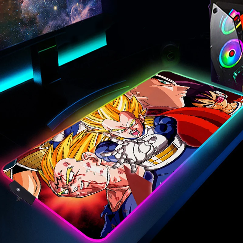 super dbz large rgb mouse pad anime gaming mousepad goku desk mat led 900x400 xxl computer keyboard laptop pad notebook desk mat free global shipping