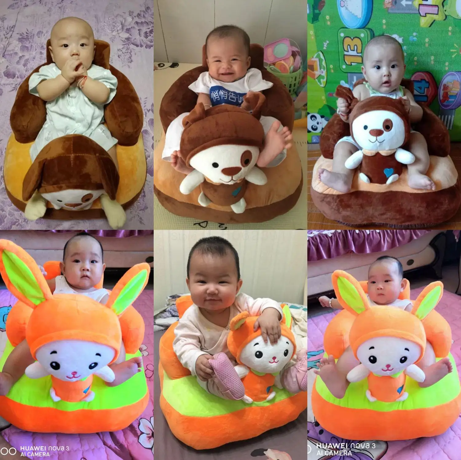 Детское безопасное плюшевое сиденье для обучения предотвращающее переворот