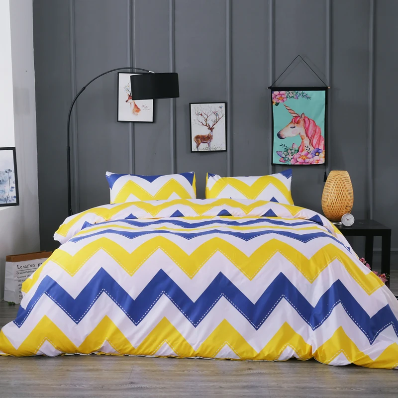 11 Styles Chrysanthemum Geometric Pillowcase + Quilt Cover Polyester Flower Brief Pillow Covers King Size Comforter Set | Дом и сад