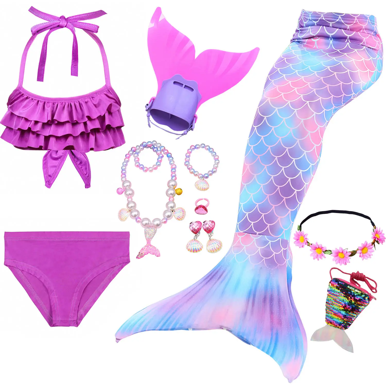 

Swimming Mermaid Tails for Swimsuit Costumes Kids Children Gift Little Mermaid Swimwear Cosplay