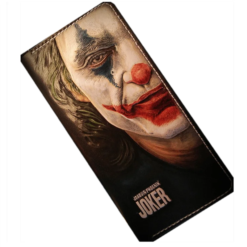 

Handmade Wallets Hand Carving Clown Zipper Purses Women Men Long Clutch Vegetable Tanned Leather Wallet Card Holder