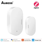 Умный беспроводной дверной датчик Zigbee Tuya, детекторы открытиязакрытия помещения, домашняя сигнализация, совместима с AlexaGoogle Home Smart Home