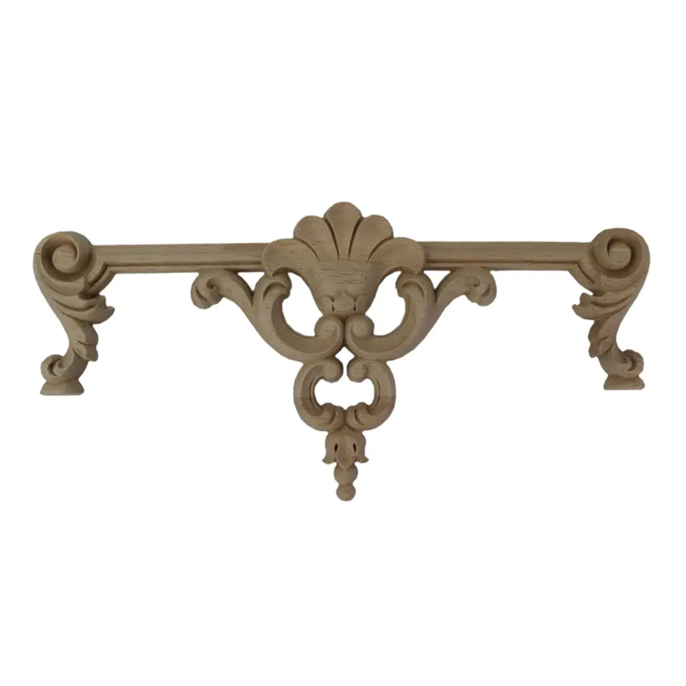 Винтажные миниатюрные фигурки Неокрашенная древесина резная угловая аппликация