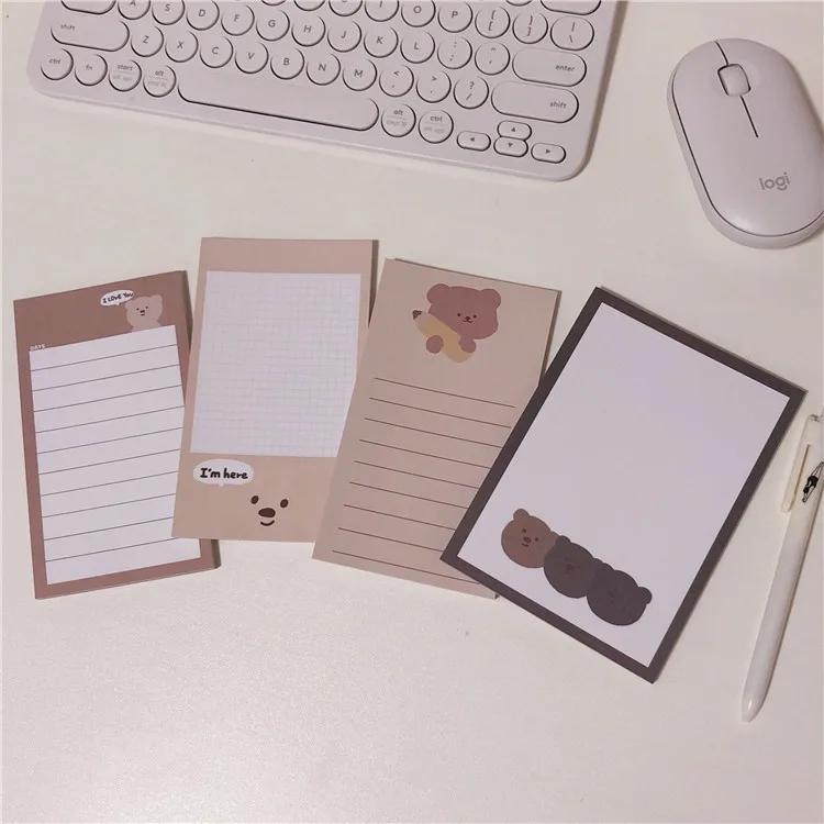 50 листов супер милый медвежонок блокнот для сообщений бумажный планировщик