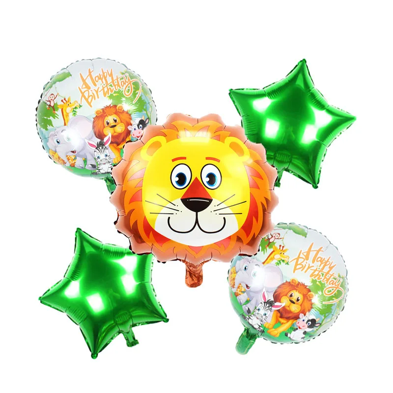 5 шт. воздушные шары в виде животных из джунглей|Товары для праздника| |