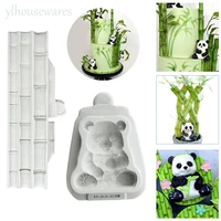 fudge chocolate chip cookie mold diy dessert pastry cake decoration baking supplies 3d panda bamboo silicone resin pendant tool