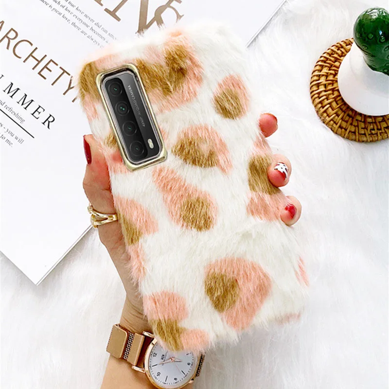 

For Huawei P smart 2021 Case Soft Fluff Silicon Back Phone Cover Case On PSmart 2021 enjoy 10s Bumper warm Plush fur Fundas Etui