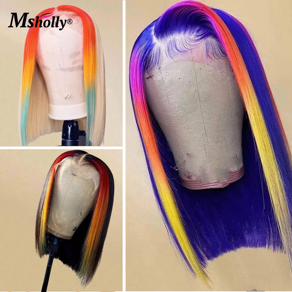 Женский парик на сетке 13x4 с детскими волосами цветные парики из человеческих
