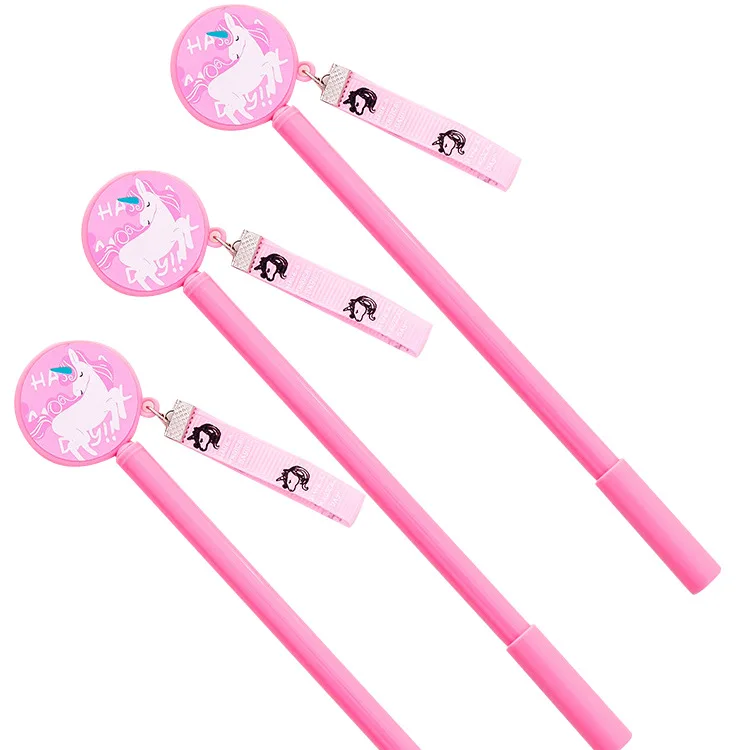 1 шт. милый Единорог лента черные чернила гелевая ручка 0 38 мм Мультяшные