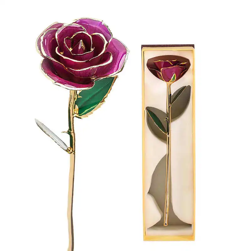 

Gold Dipped Trimmed Rose Preserved Rose Personalised Anniversary Gifts for Women On Birthdays Anniversary Gifts Rose