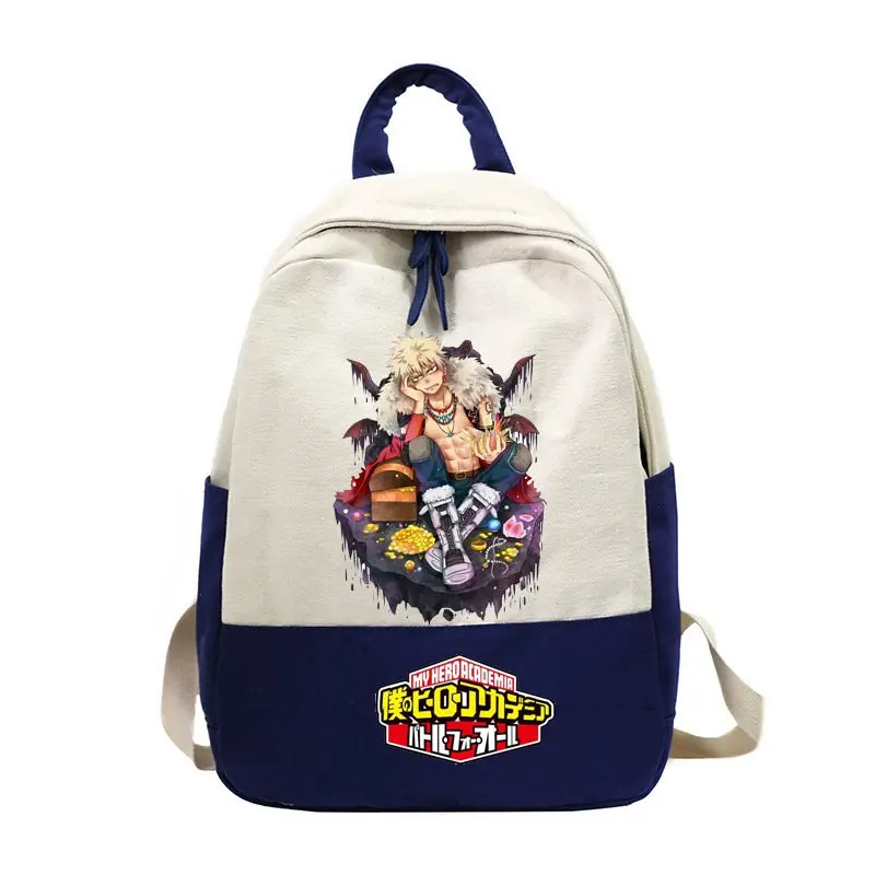 19&quot Anime My Hero Academia Midoriya Izuku Canvas Schoolbag Student Backpack Teenagers Book Bags Travel Laptop Cosplay Satchel |