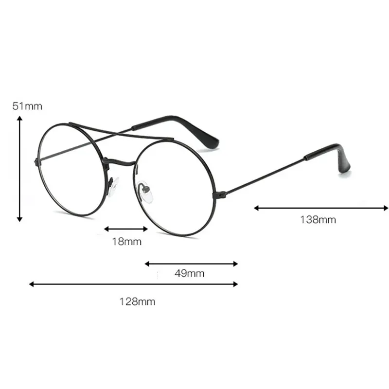 

Retro Decorative Sunglasses Flat Mirror Round Spectacle Frame Children Glass Female Eyewear Frame Driver Goggles Accessories