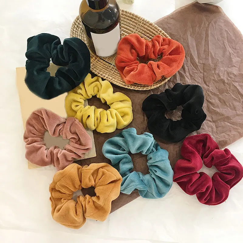 Однотонные толстые бархатные резинки для волос эластичные резинка хвоста