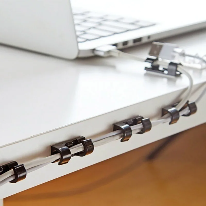 

20PCS Self-Adhesive Cable Clip Organizer Drop Wire Holder Cord Management Solid Wire Clip Finishing Accessories