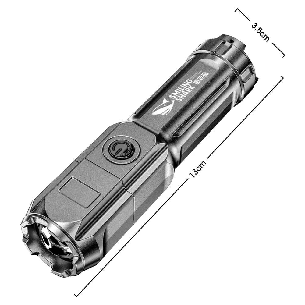 

Portable Flashlight Outdoor 3 Modes Rechargeable Torch Ultra Bright XPE Heat Dissipation Plastic Housing Tactical Flashlight