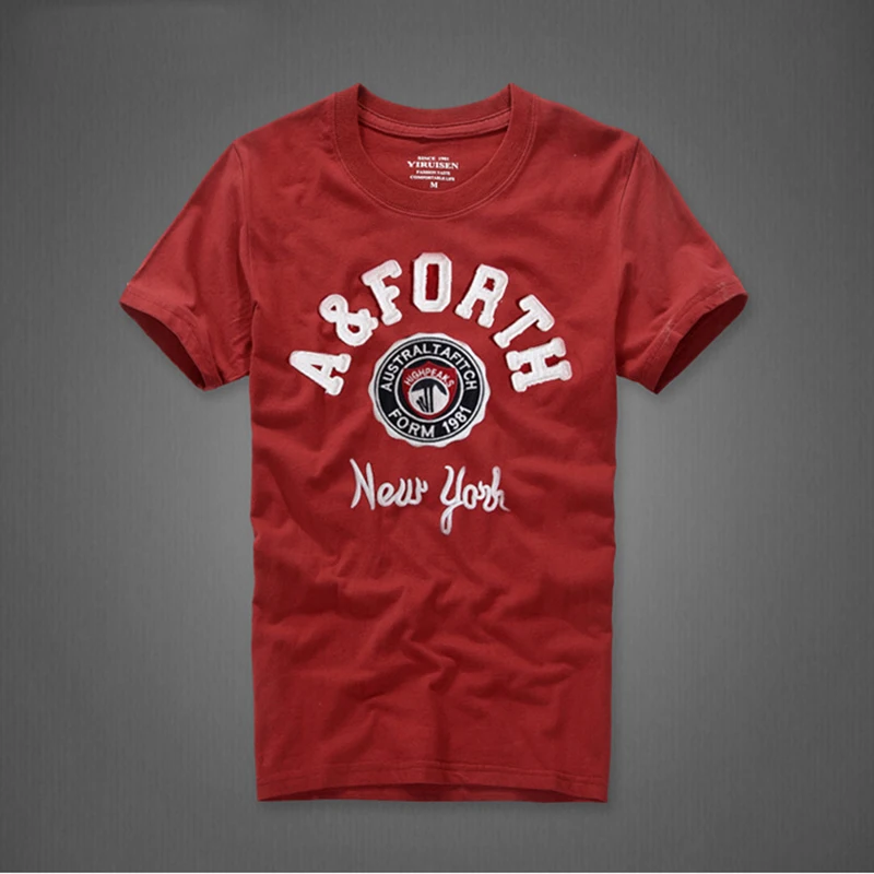 Мужские футболки с коротким рукавом круглым вырезом и вышивкой | Мужская одежда