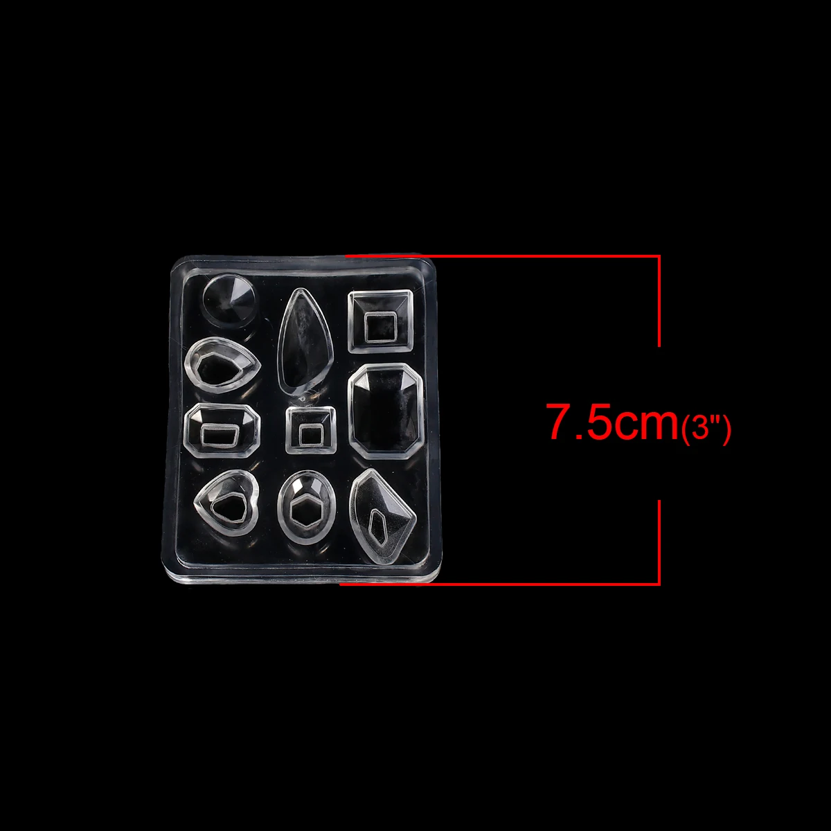 

Silicone Resin Mold For Jewelry Making 10 Mixed Gemstone Pendant Crystal Epoxy Mold Silicone Soft Mold 75mm x 60mm,1 Piece