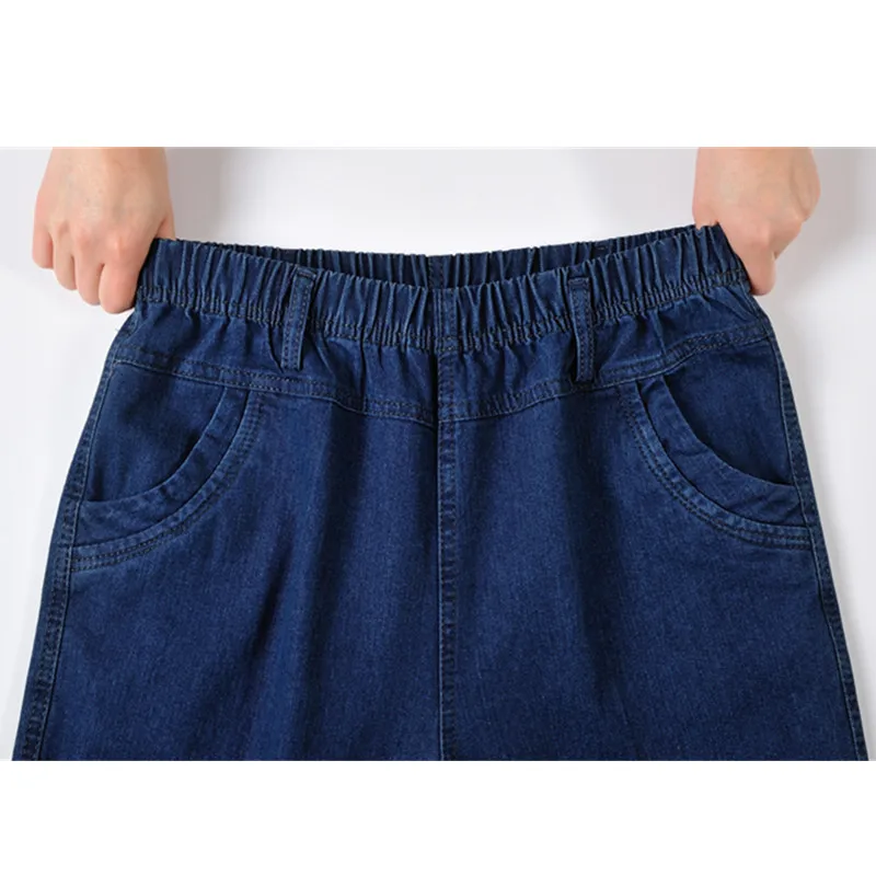 Джинсы для женщин среднего возраста весна-осень свободные джинсовые брюки с