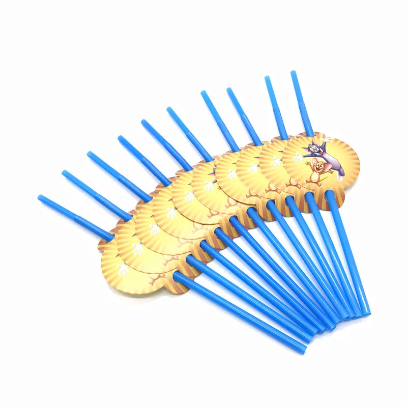 

Tom And Jerry Party Supplies Disposable Cup Plate Straws Tableware Baby Boy Girl Birthday Party Decorations Cat Theme Table Set