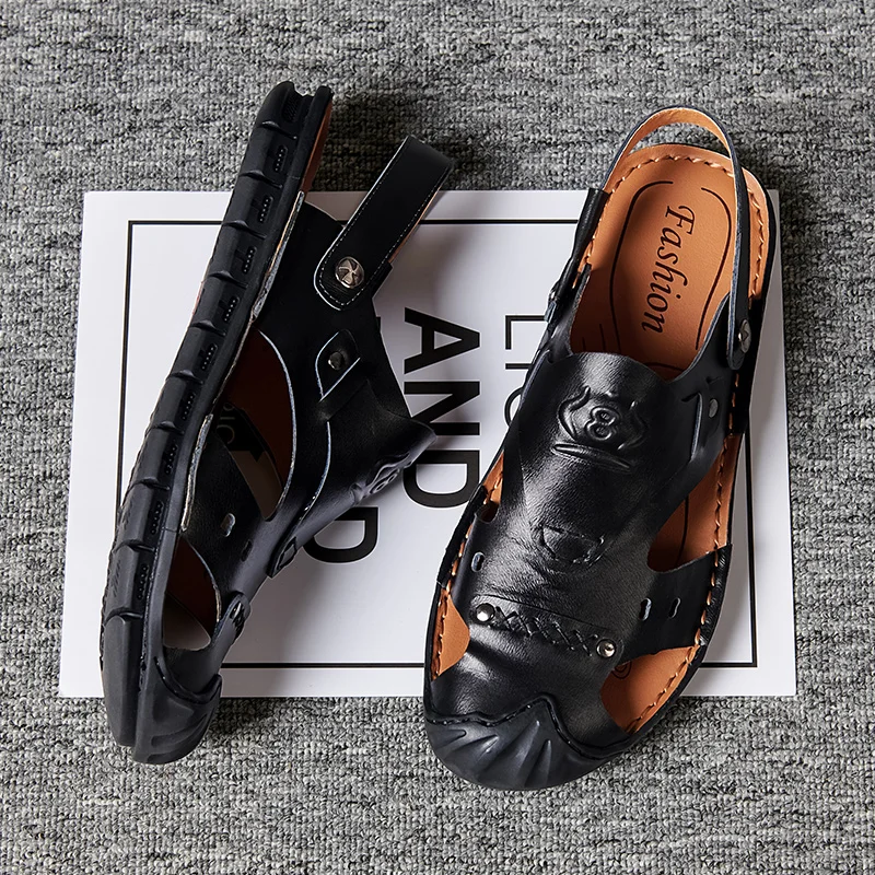 

Сандалии-гладиаторы мужские на платформе, натуральная кожа, летние босоножки