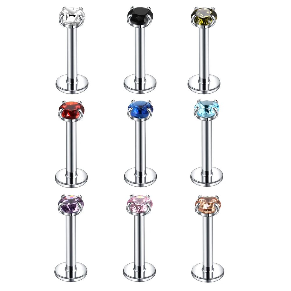1Pc Flexible Labret Lip Ring Ear Helix Tragus Cartilage Studs Stainless Steel Piercing Mixed Color Body Jewelry | Украшения и