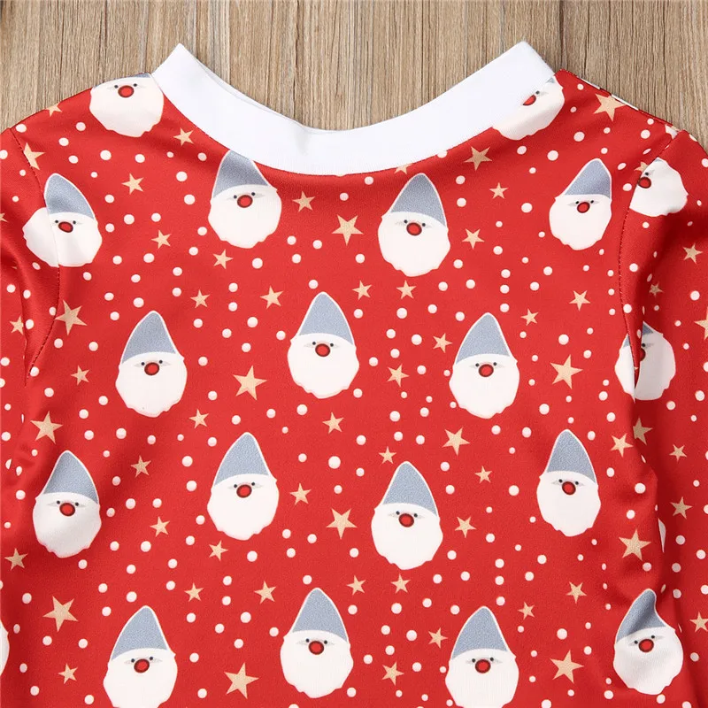 Одежда для маленьких девочек Рождественский теплый хлопковый топ с длинными