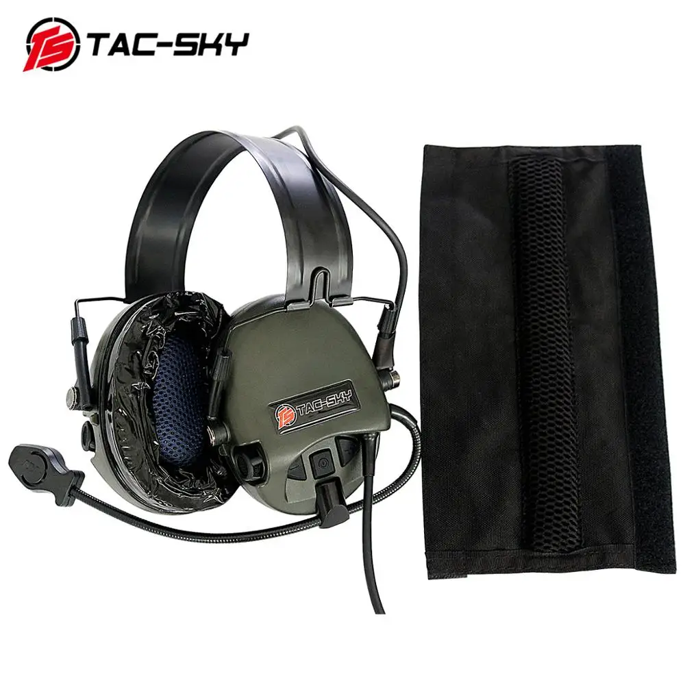Tactical headset TAC-SKY TEA Hi-Threat Tier 1 silicone earmuffs noise pickup military headset +u94 PTT and ARC helmet bracket