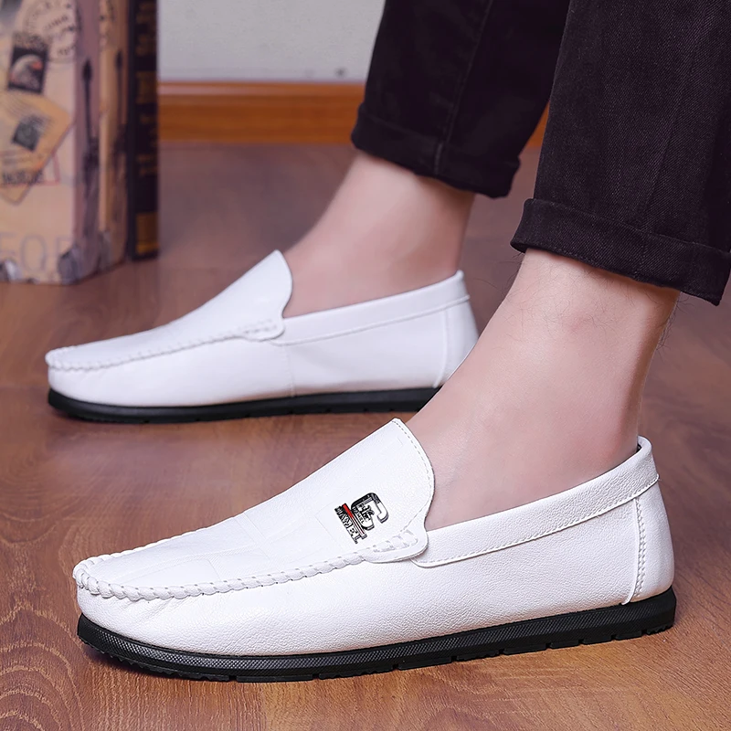 

Мужские повседневные кожаные туфли на плоской подошве, лоферы для вождения, роскошные деловые Повседневные Дышащие мужские кроссовки с низ...