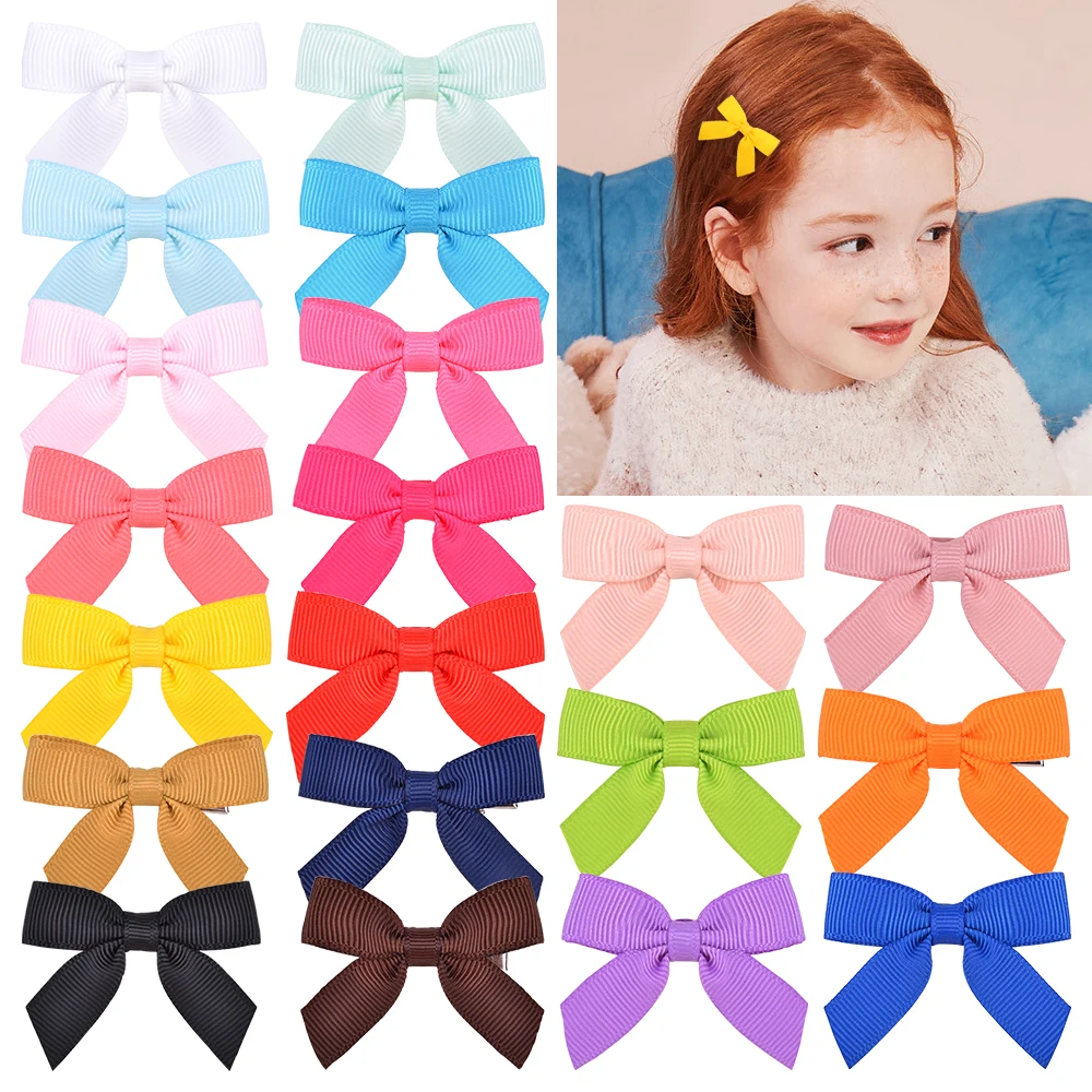 

1Piece 2inches Grosgrain Ribbon Hair Clips For Cute Girls Boutique Solid Bows Hairpins Barrettes Headwear Kids Hair Accessories