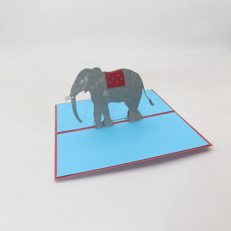 3D ручной работы мультфильм животных комикс бумага со слоном благословение