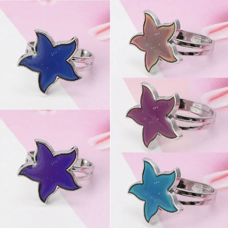 Кольцо с рисунком морской звезды и звезды|Кольца| |