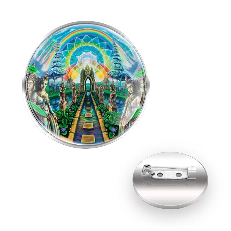 

Classical Hinduism Theme Glass Cabochon Dome For Men Women Decoration Pin Gifts