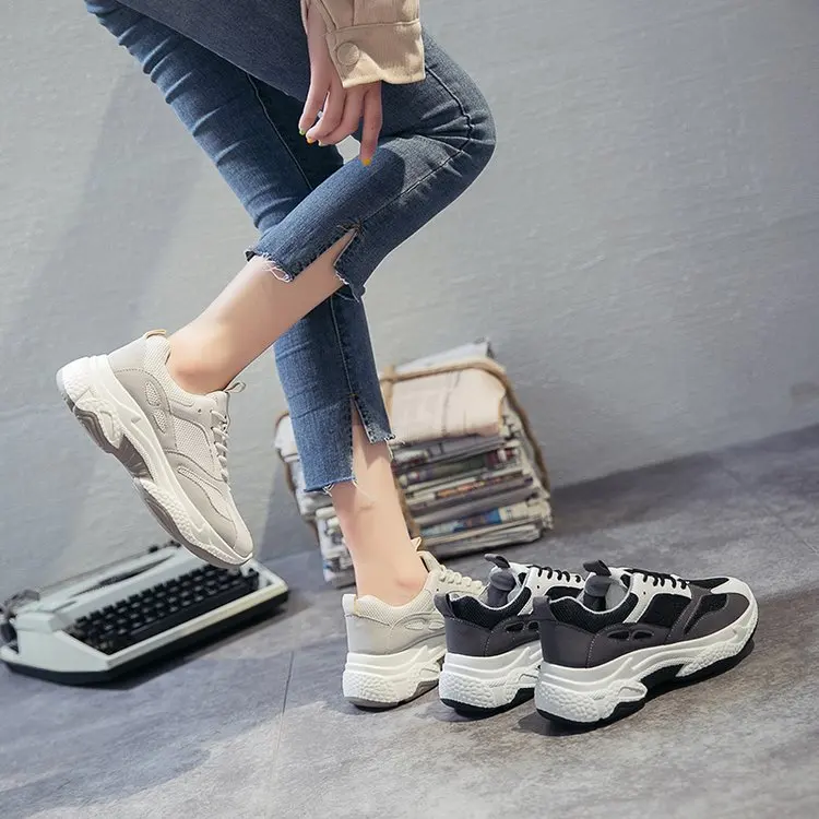 Yalnn/Модная дышащая прогулочная сетчатая обувь на плоской подошве женские