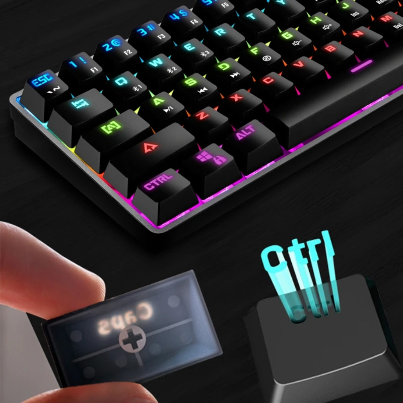 

Wireless/Wired Bluetooth RGB Mechanical Gaming Office Keyboard Keypad for PC 40JB