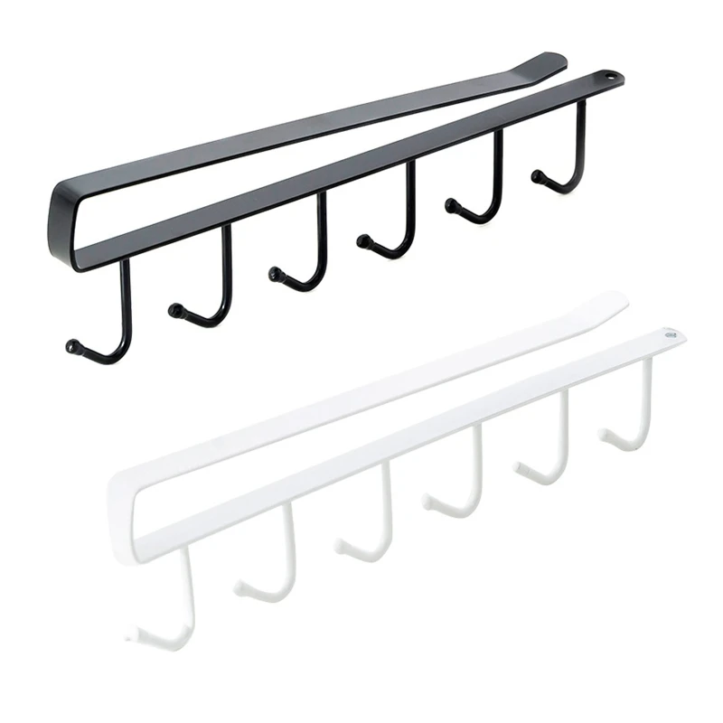 

1PC 6 Hooks Cup Holder Iron Kitchen Storage Rack Cupboard Hanging Hook Shelf 53CB