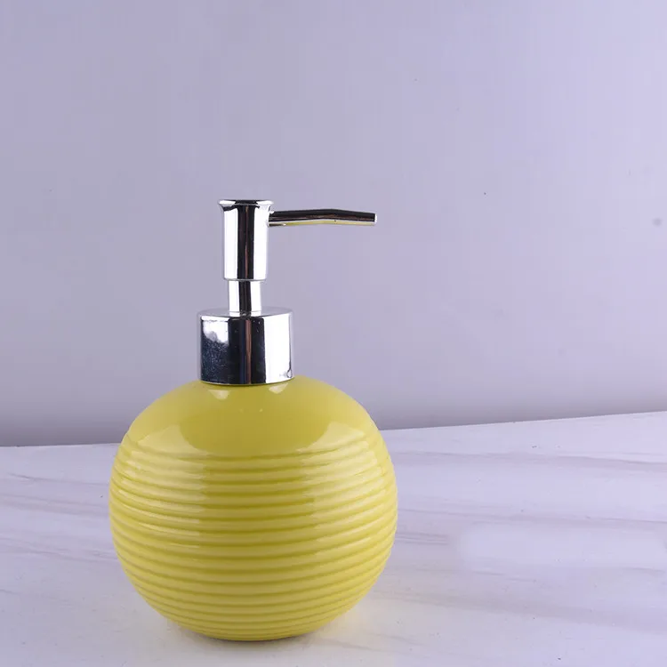 yellow Прямая, керамическая эмульсия, суб-упаковка, пустая бутылка для дома, ванной комнаты, отеля, хранения шампуня, геля для душа, бутылка для мыла для рук - Цвет: yellow