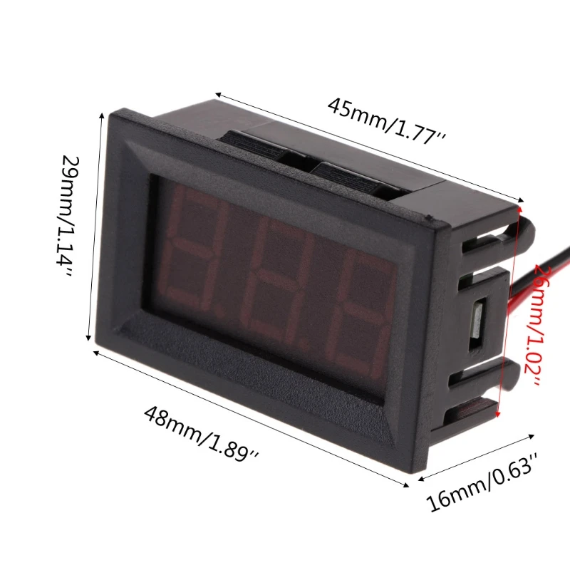 

DC 4.5V-30V Digital Voltmeter 0.56" LED 2-Wires Voltage Volt Meter Panel Gauge U4LB