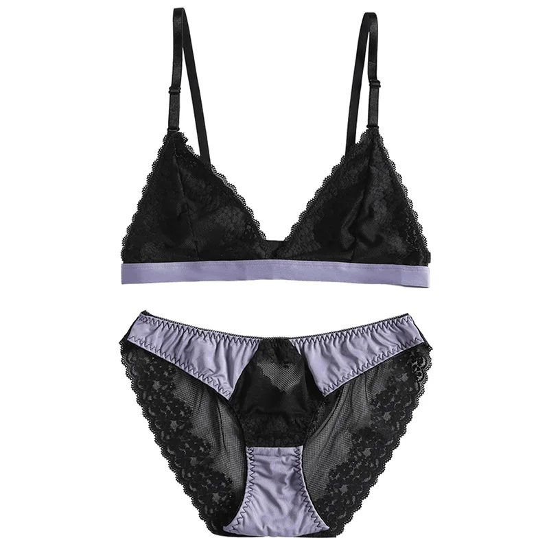 Женские сексуальные кружевные трусики с цветочным узором без стальных Бралетт
