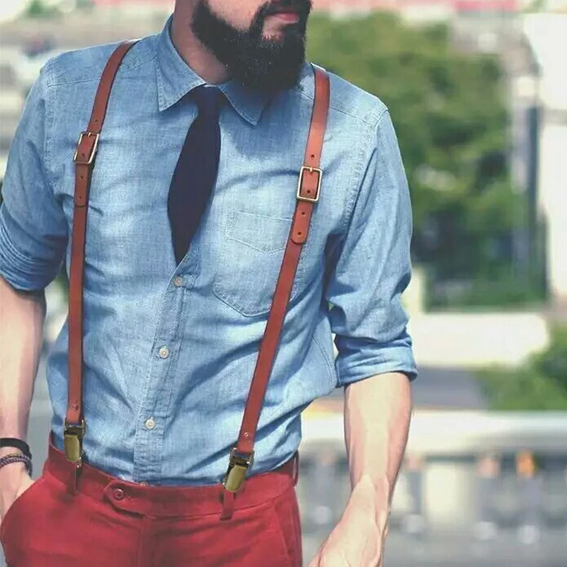 Винтажные мужские подтяжки в британском стиле с 3 зажимами регулируемые