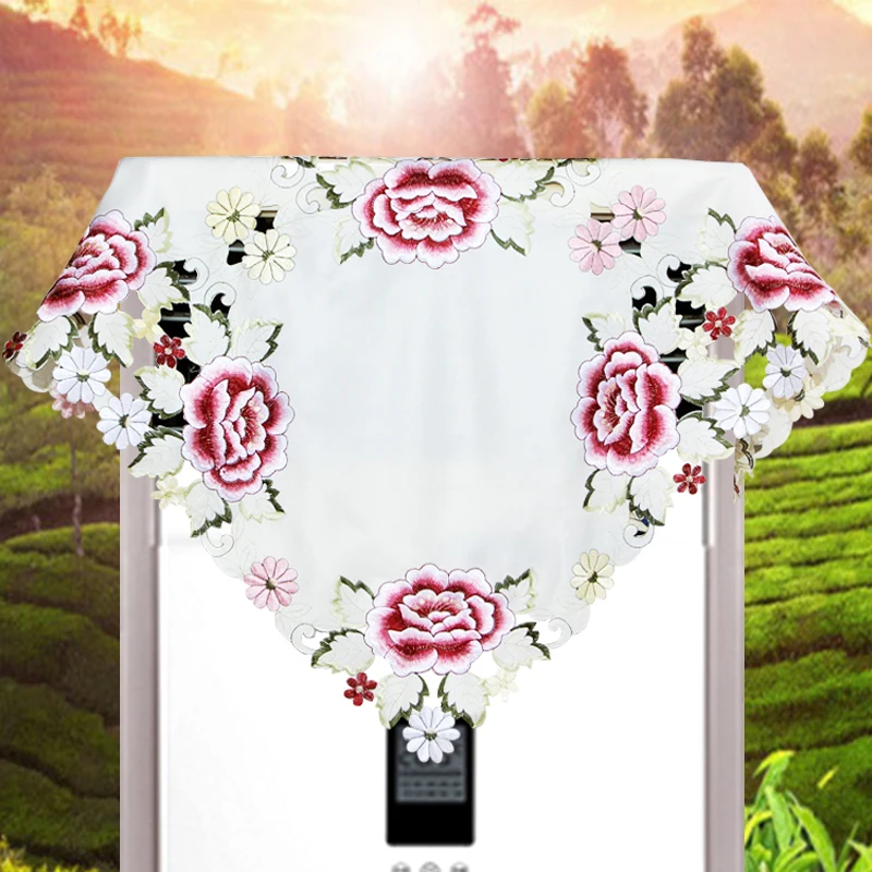 Кружевная скатерть с пионами и цветами современная простота атласная Вышивка