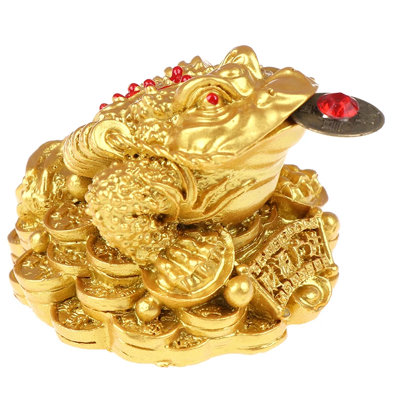 

Feng Shui Toad Money Chinese Gold Frog Toad Feng Shui Gift LUCKY Fortune Wealth for Home Office Decoration Tabletop Ornaments