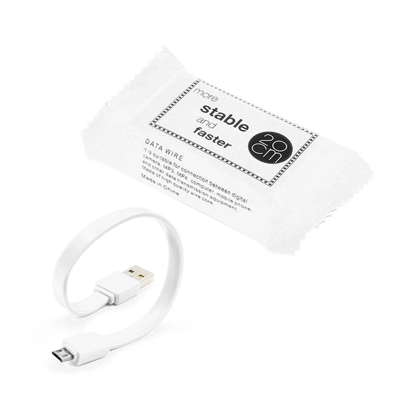 White candy Mini USB кабель для мобильного телефона Micro usb type C зарядное устройство кабель для iPhone 8 7 huawei Быстрая зарядка данных шнур 20 см - Цвет: White